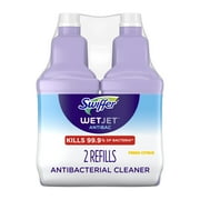 Swiffer Wet Jet Mop Refill Solution, Wood, Laminate, Tile, Floor Cleaner, Antibacterial, 42.2 fl oz, 2 Pack