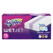 Swiffer Wet Jet Spray Mop Multi-Surface Mopping Pads, Hard Surface Cleaners, 15 Count