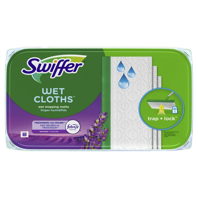 Swiffer Wet Mopping Cloths, Lavender, 12 Count 