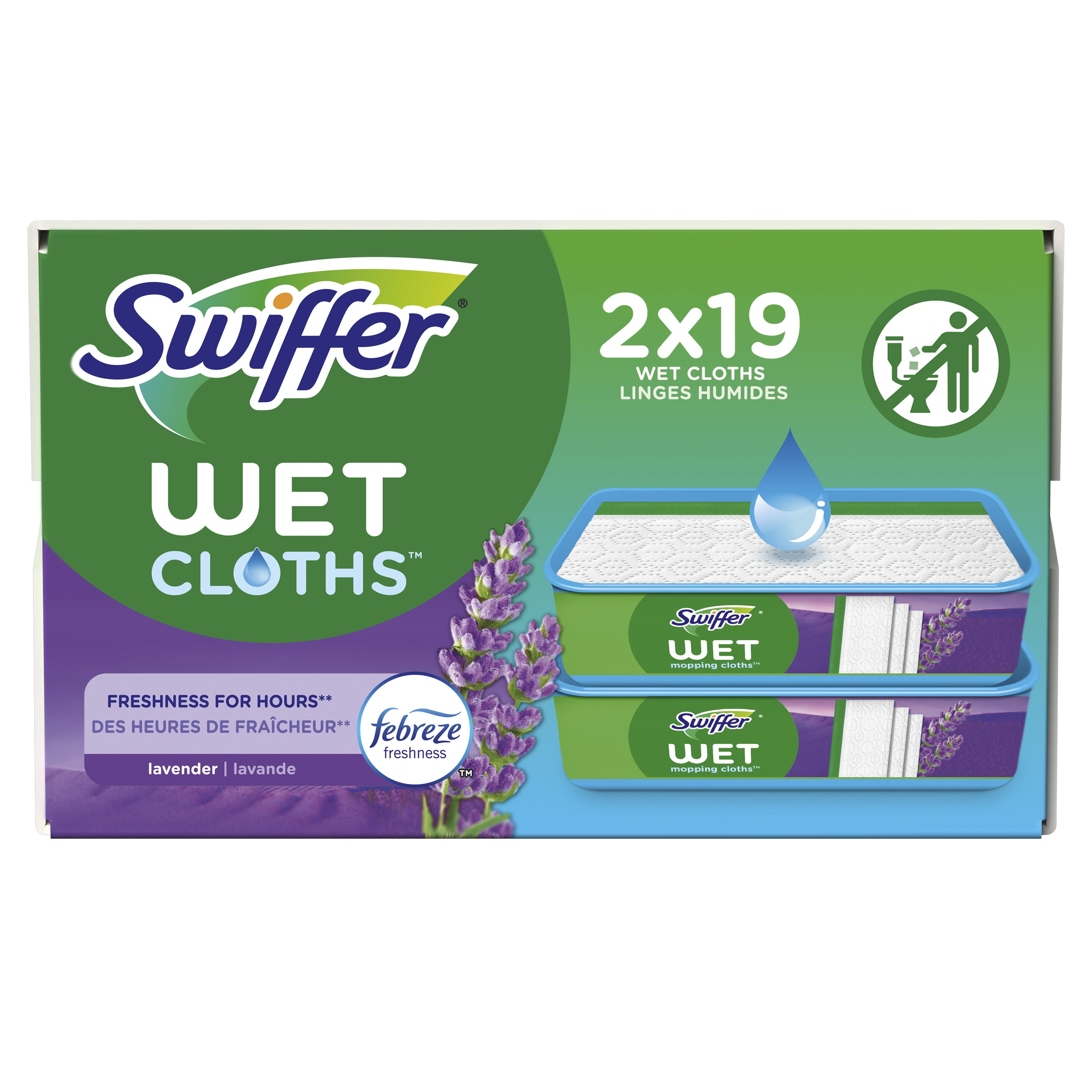 Swiffer Lavender Scent Wet Mopping Cloth Refills (19-Count, Multi-Pack 2)  003077200743 - The Home Depot