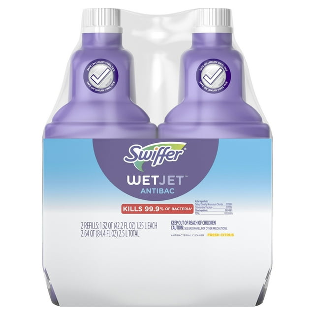 Swiffer WetJet Antibacterial Solution Refill for Floor Mopping and