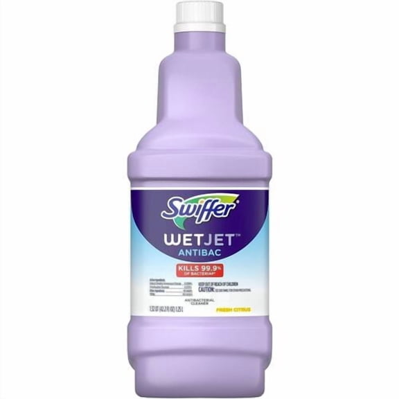 Swiffer WetJet Floor Cleaner, 40.6 fl oz (1.3 quart), Fresh Citrus Scent, Recommended For: Bacteria Remover, Dirt Remover, Grime Remover (35659) | 2 Bottles