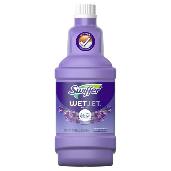 Swiffer WetJet Multi-Purpose and Hardwood Liquid Floor Cleaner Solution Refill, Lavender Vanilla & Comfort, 42.2 fl oz