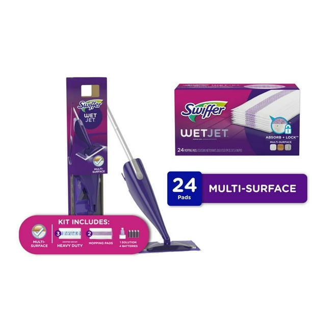 Swiffer WetJet Mop Starter Kit & Swiffer WetJet Multi Surface Mopping
