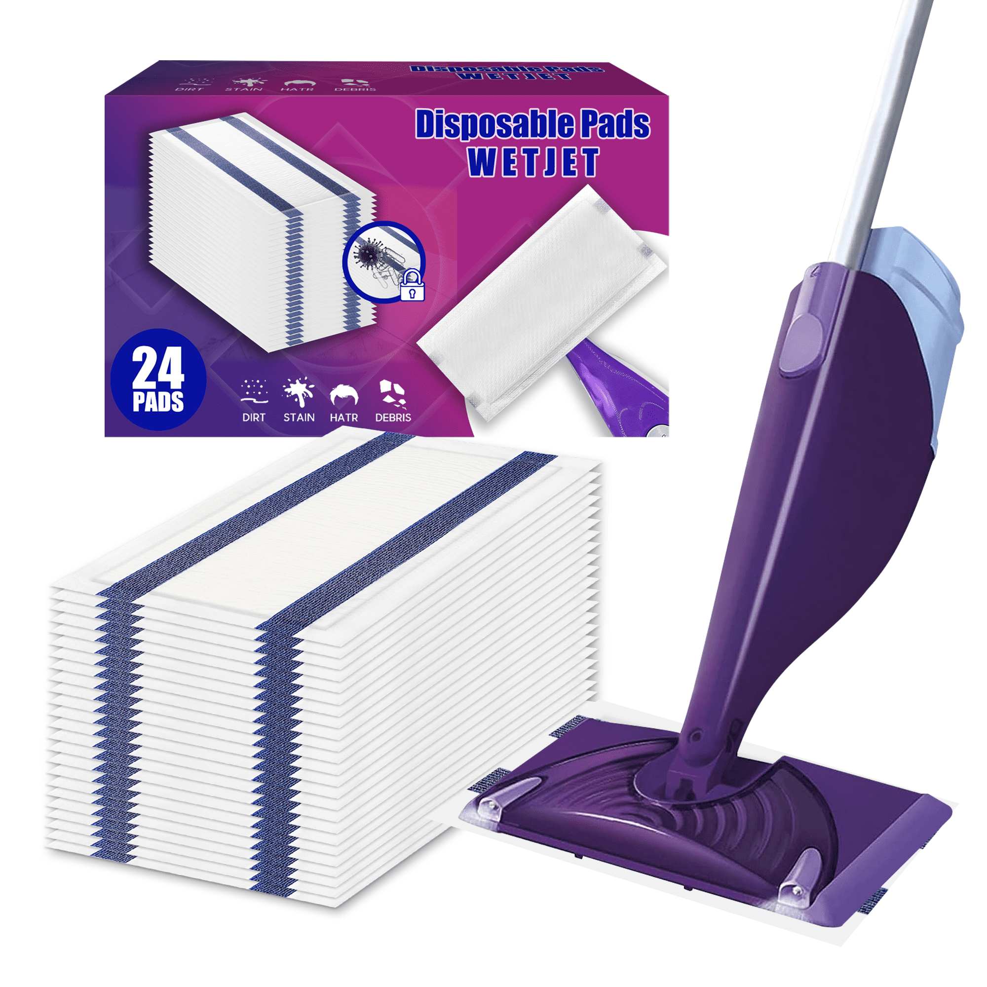 Swiffer Wetjet Microfiber Mopping Pads Refills 24 Pcs Superior Absorption Suitable For All 8917