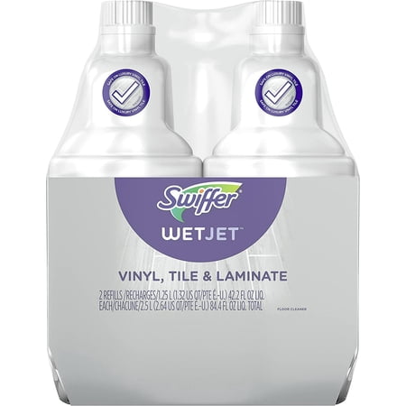 Swiffer WetJet Multi-Purpose Floor Cleaner Solution Refill, Vinyl, Tile & Laminate Floor Mopping and Cleaning, 1.25 Liter (2 Pack)