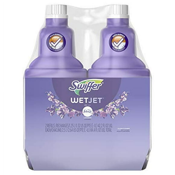 Swiffer WetJet Multi-Purpose Floor Cleaner Solution With Febreze Refill, Lavendar Vanilla And Comfort Scent, 42.2 Ounce (Pack of 2)