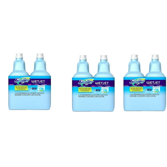 Swiffer WetJet Multi-Purpose Floor and Hardwood Cleaner Solution Refill,Wet Jet Refills in Open Window Fresh Scent, 1.25 Liter, VHWIyZ 6 Pack