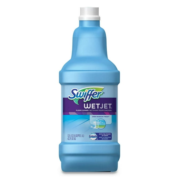 Swiffer WetJet Multi-Purpose Floor and Hardwood Liquid Cleaner Solution Refill, Open Window Fresh Scent, 42.2 fl oz
