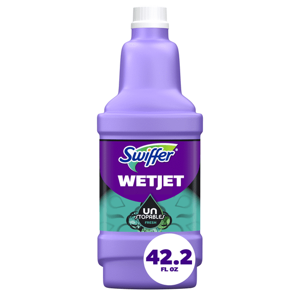 Swiffer Wet Jet Mop Refill Solution, Floor Cleaner, Unstopables, 1.25L