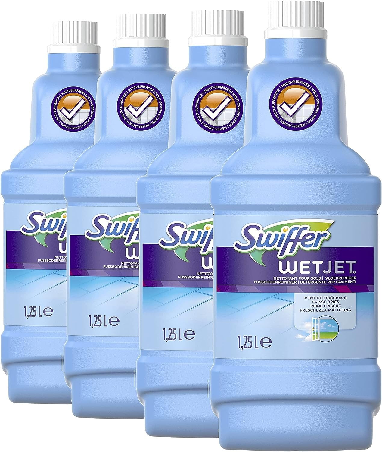 Swiffer WetJet Solution - Nettoyante Pour Balai Tout En Un - 4 x 1,25 L