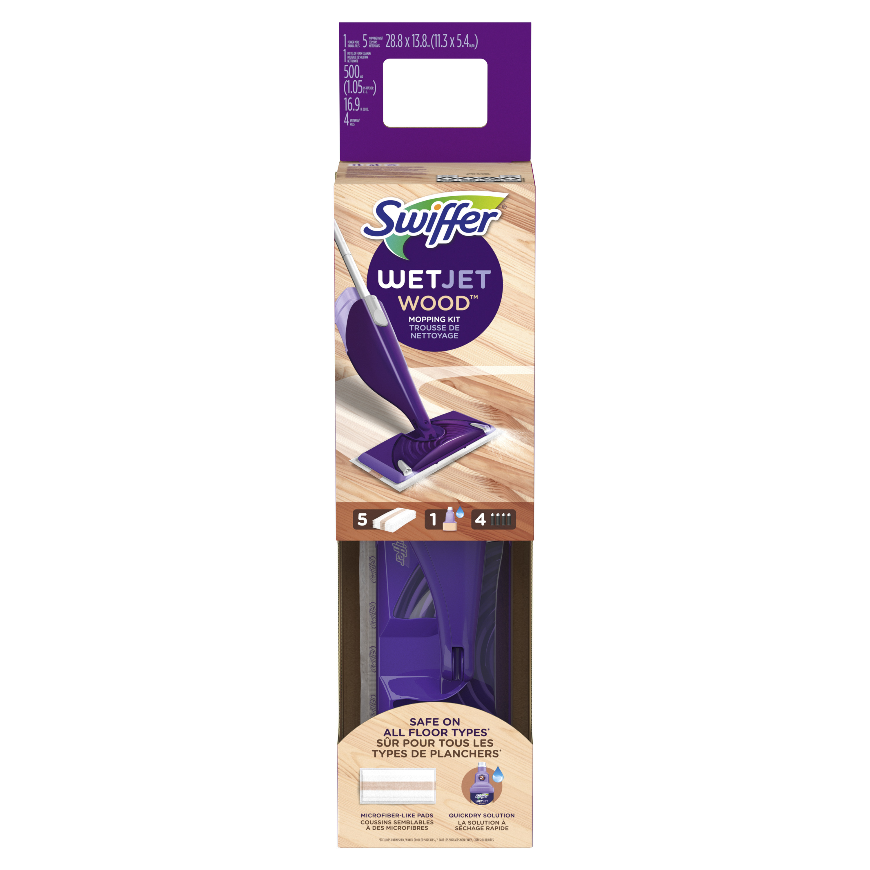 Swiffer WetJet Wood Mop Kit (1 Spray Mop, 5 Mopping Pads, 1 Cleaning Solution) - image 1 of 12