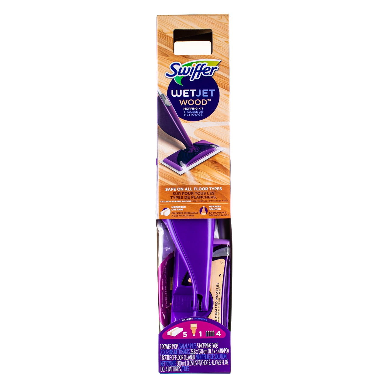 Swiffer WetJet Wood Mopping Kit Safe On All Floor Types, 10 Ct (6 pack