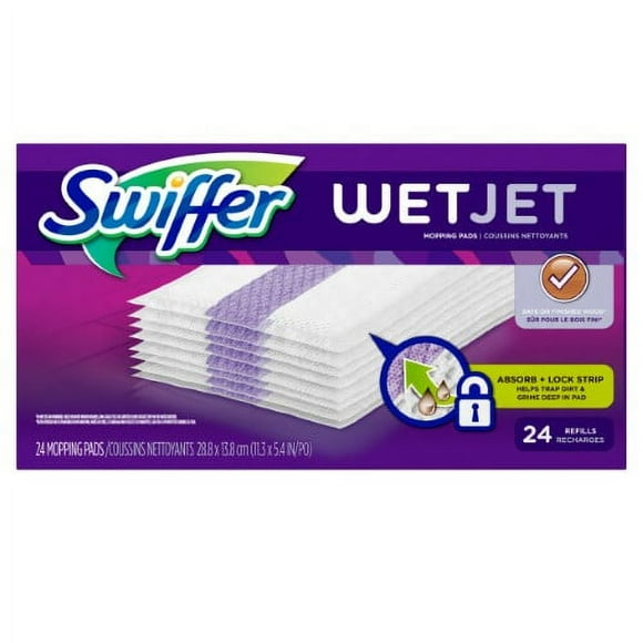 Swiffer Wetjet Hardwood Floor Cleaner Spray Mop Pad Refill, Multi Surface (Pack of 8)