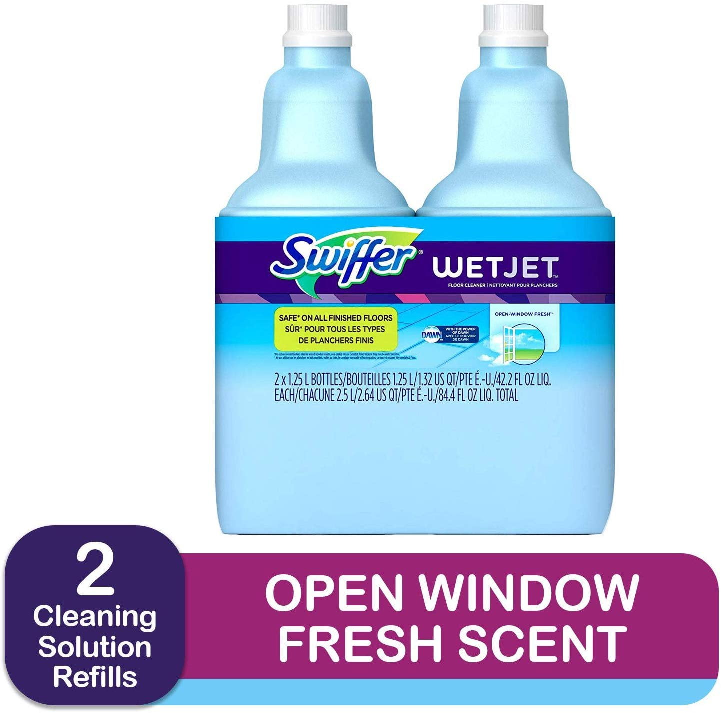 WetJet 42 oz. Multi-Purpose Floor Cleaner Refill with Open Window Fresh  Scent (2-Count, 2-Pack)