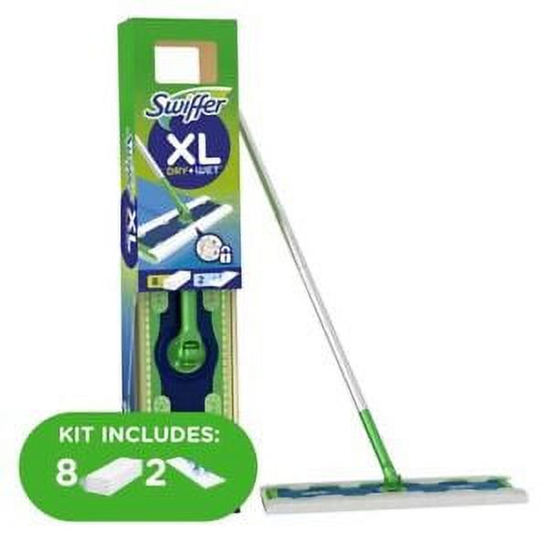 Swiffer XL Sweeper Dry/Wet Mop Kit XL Sweeper, 8 Dry, 2 Wet Mopping