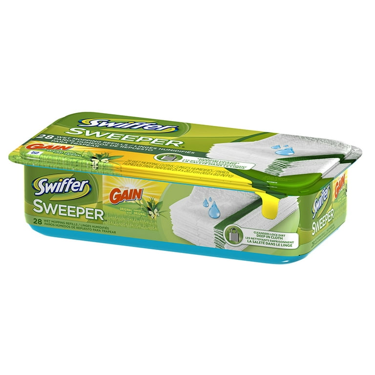 Swiffer with Gain Scent Sweeper Wet Mopping Cloths 28 ct Plastic Tub