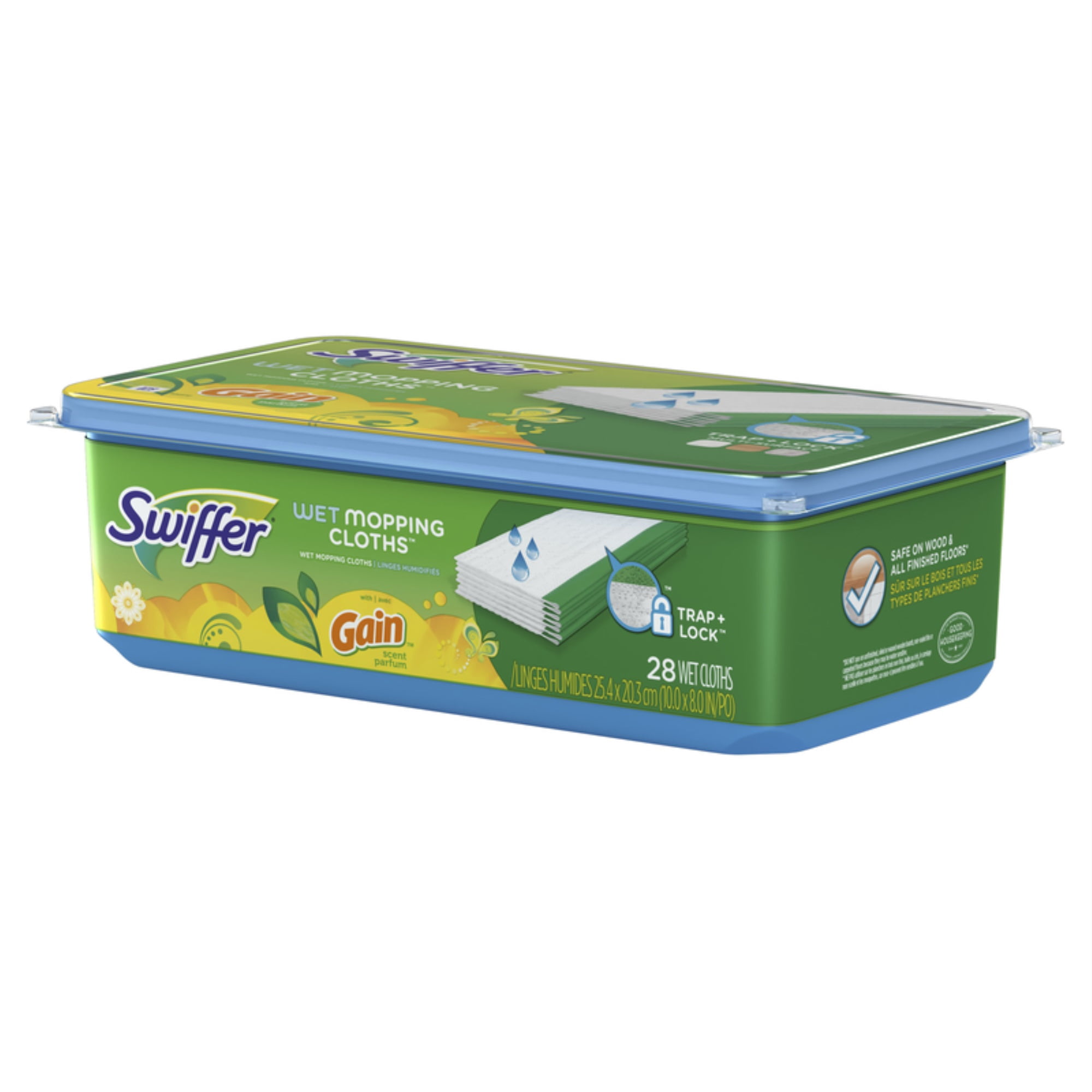 Swiffer with Gain Scent Sweeper Wet Mopping Cloths 28 ct Plastic Tub
