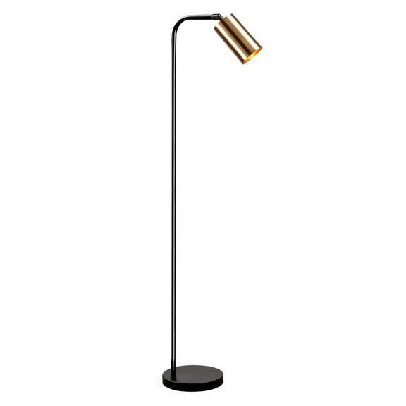 Swift Beacon Aurora Cylinder Floor Lamp for Living Room - Durable Shiny Black Finished Metal Body, Perfect Tall Lamp for Bedroom, Office and Workspace