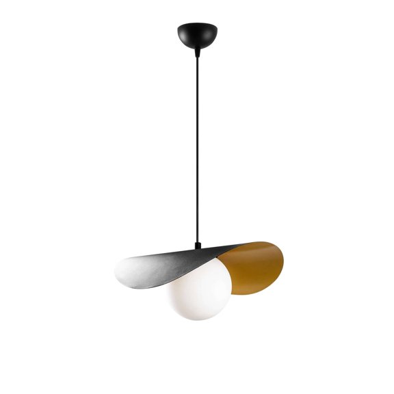 Swift Beacon Eclipse Glow Pendant Light Fixture - Hanging Pendant Lights for Kitchen Island, Bedroom, Entryway & Dining Room, Textured Black Finished Metal Body, Durable & Dimmable