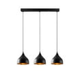thumbnail image 1 of Swift Beacon Elegance Trio Pendant Light Fixture - Hanging Pendant Lights for Kitchen Island, Bedroom, Entryway & Dining Room, Textured Black Finished Metal Body, Durable & Dimmable, 1 of 5