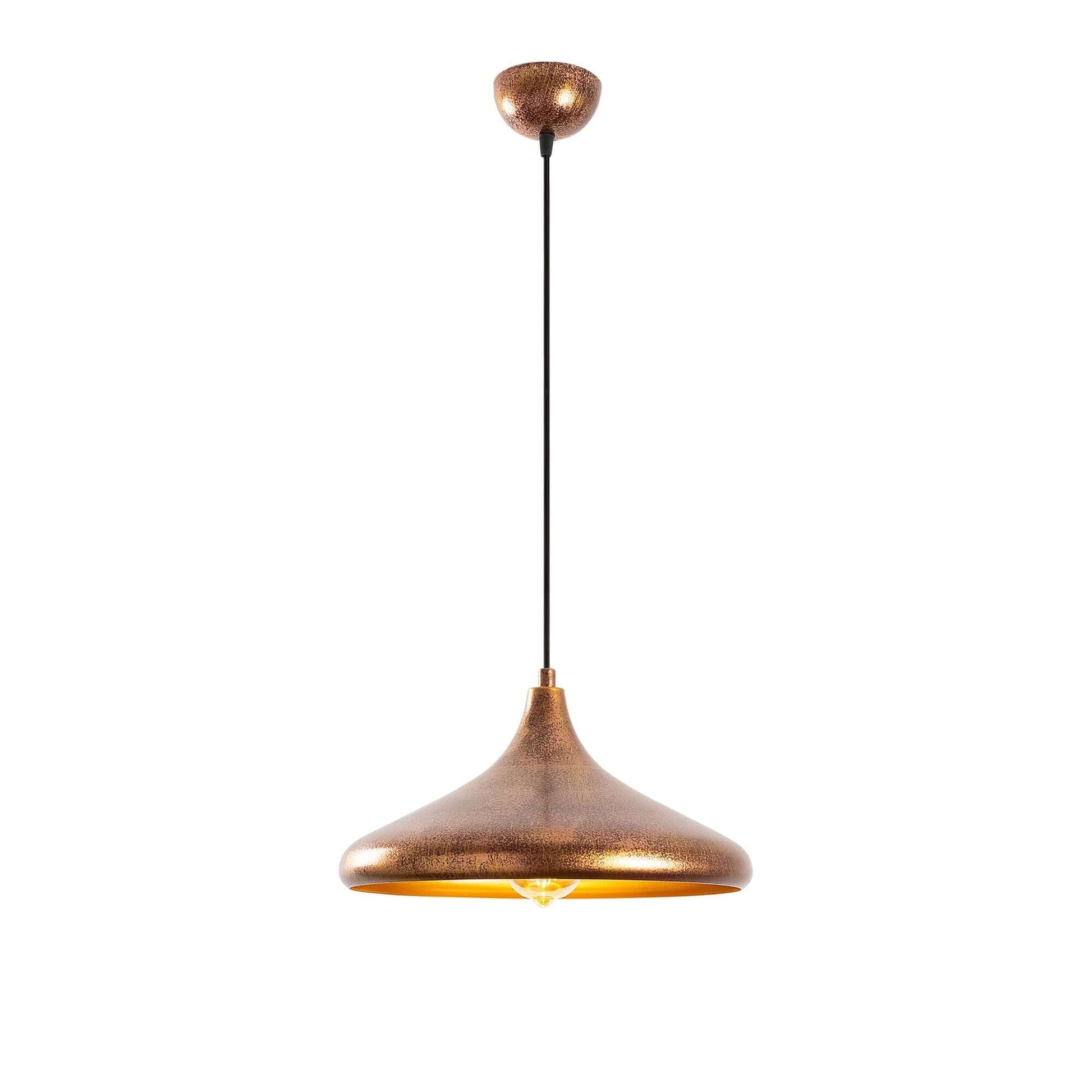Swift Beacon Golden Drop Pendant Light Fixture - Hanging Pendant Lights for Kitchen Island, Bedroom, Entryway & Dining Room, Antique Finished Metal Body, Durable & Dimmable