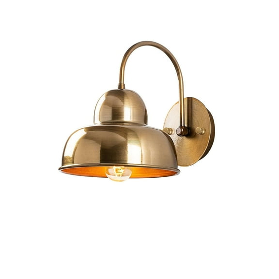 Swift Beacon Industrial Charm Gold Wall Sconce Light - Sturdy Metal Body with Stylish Transparent Finished and Dimmable Brightness, Ideal Wall Light Fixture for Living Room, Bedroom & Reading Nook