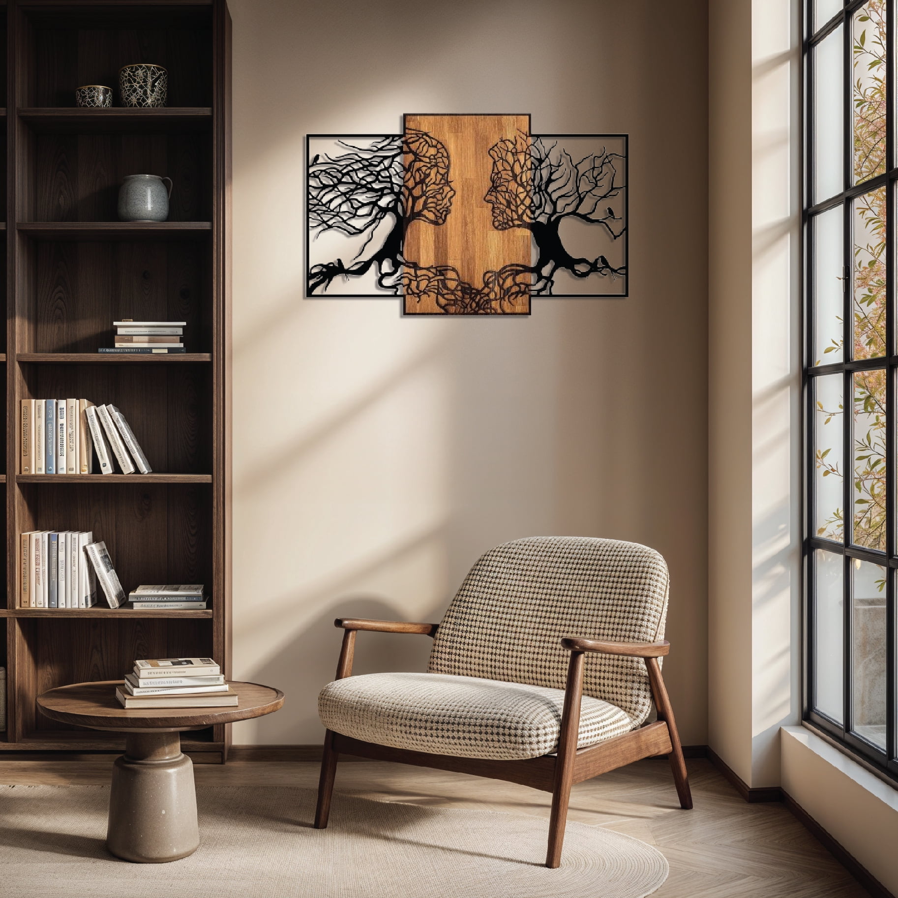 View of Swift Beacon Lovers' Grove Wood & Metal Wall Art - Elegant Textured ...
