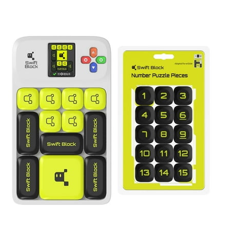 Swift Block Super Slide Brain Games Set with Number Puzzle Pieces, Brain Teaser Puzzles with 1000+ Challenges, Education Travel STEM Toys for All Ages