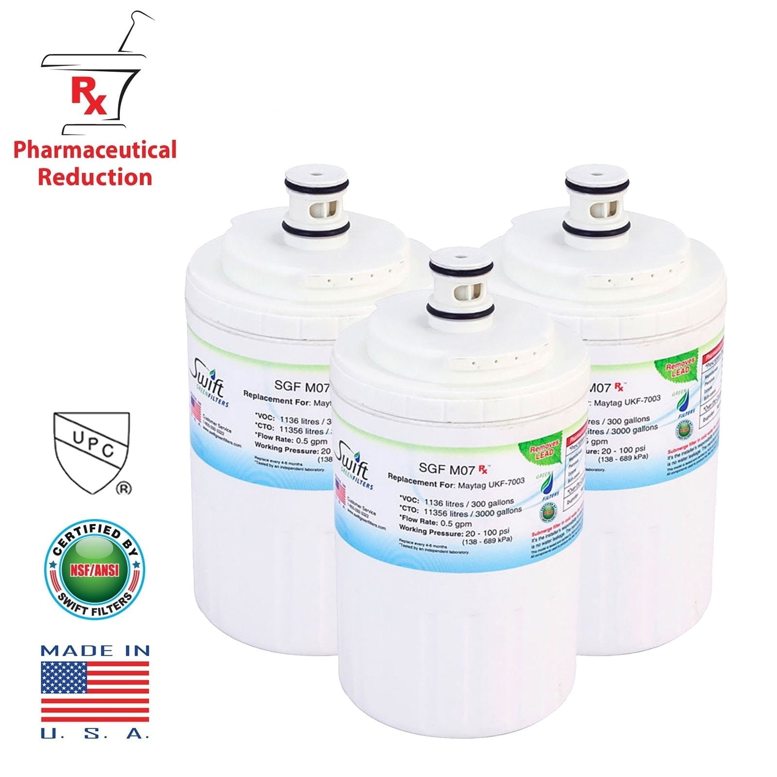 Swift Green Filters Ltd Replacement Maytag UKF7003 UKF7002AXX EDR7D1 Refrigerator WaterFilter SGF-M07 RX