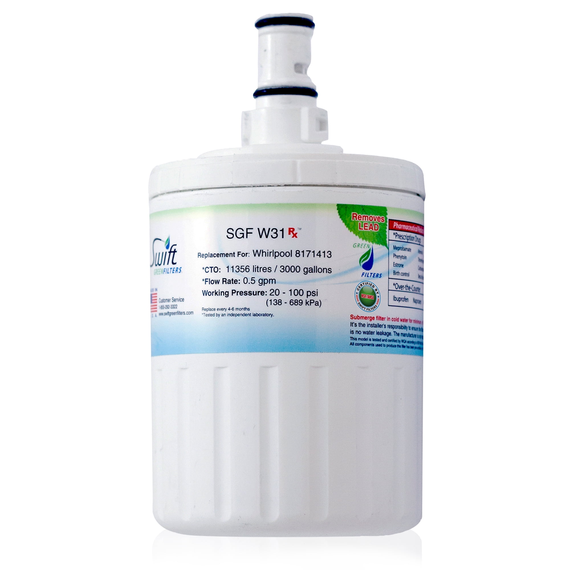Swift Green Filters Pharmaceutical Replacement for EveryDrop EDR8D1 Refrigerators Water Filters(Pack of 1)