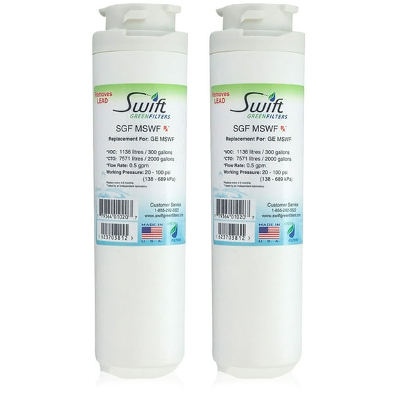 Swift Green Filters Pharmaceutical Replacement for GE MSWF Refrigerators Water Filters(Pack of 2)