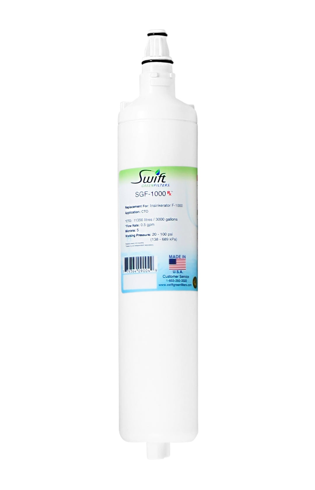 Swift Green Filters SGF-1000 Rx Replacement Water Filter for Insinkerator F-1000 [ 1 Pack ] New.