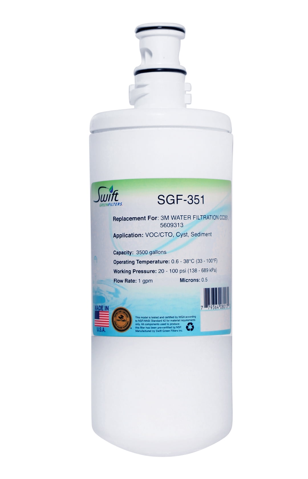 Swift Green Wasserfilter SGF-LA07 Für LG LT700P Kühlschrank – Reduziert Chlor, Geschmack & Geruch (1 Filter)