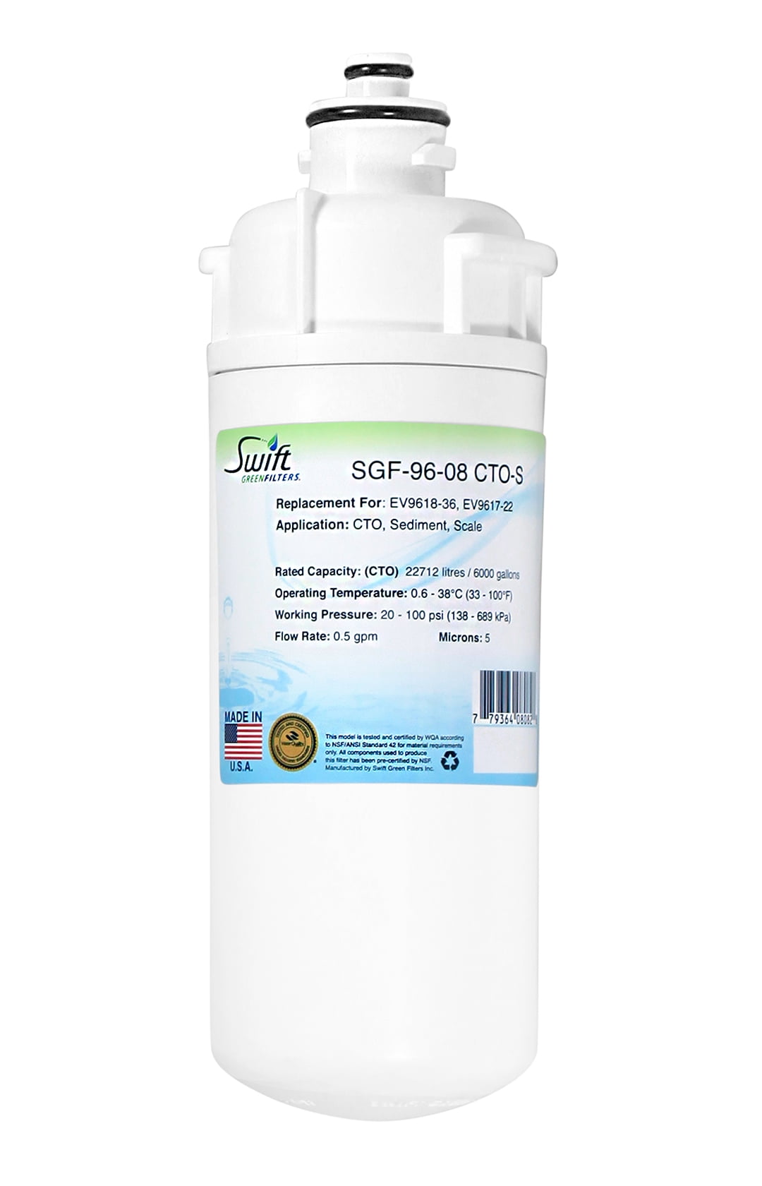 Swift Green Filters SGF-96-18 VOC Replacement Water Filter for Everpure EV9601-00, EV9600-00,1 Pack
