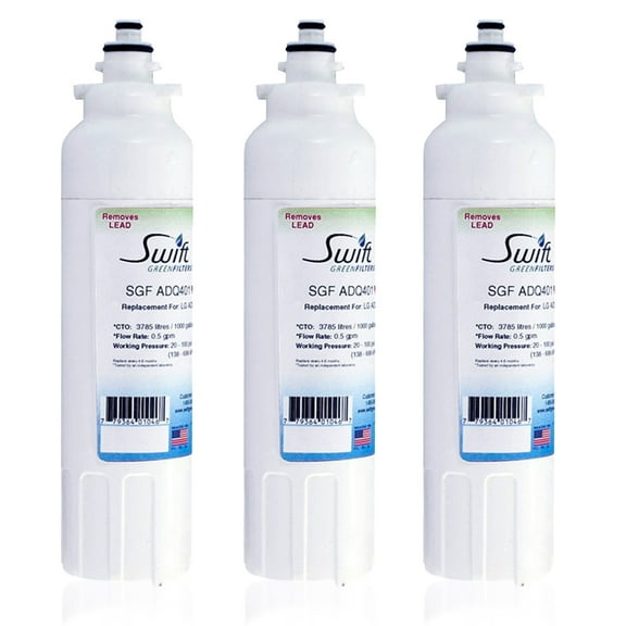 Swift Green Filters SGF-ADQ401 Rx Pharmaceutical Replacement for LG LT800P Refrigerators Water Filters(Pack of 3)
