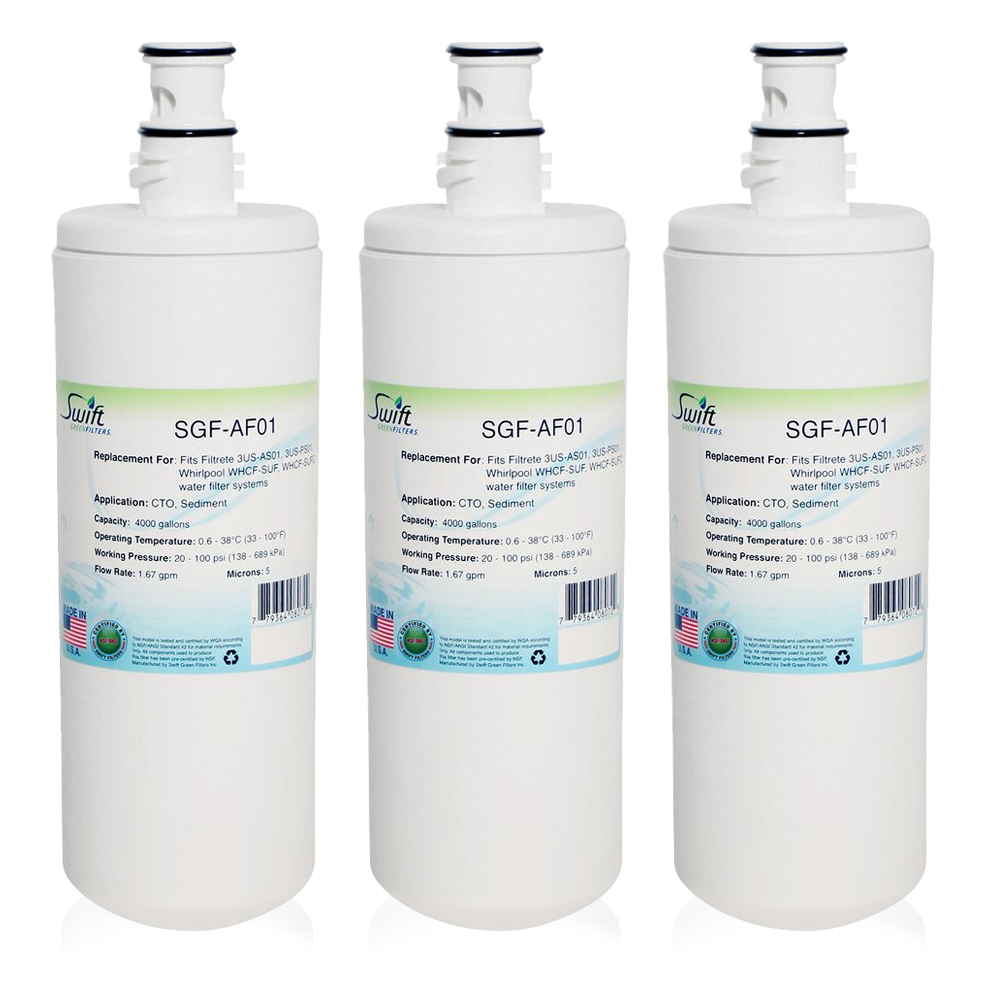 3US-AF01 Filtre à Eau Pour L'évier Compatible Avec