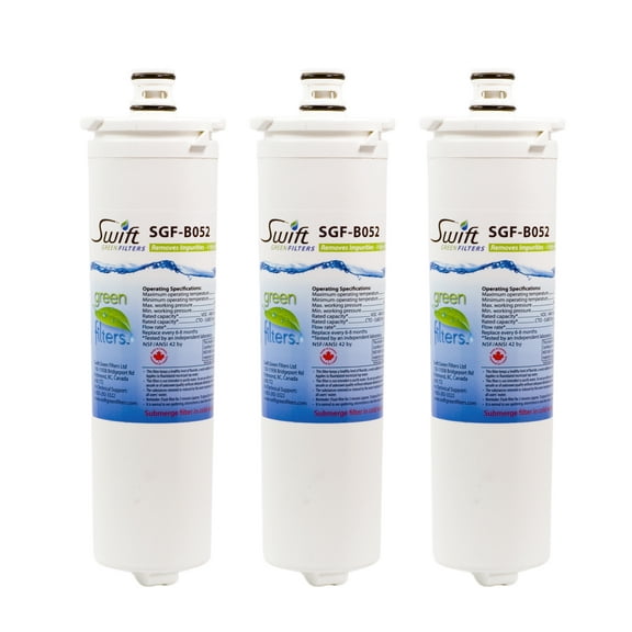 Swift Green Filters SGF-BO52 Replacement Water Filter for Bosch 640565/CS-52 EVOLFLTR10,EcoAqua EFF-6026A - 3 pack