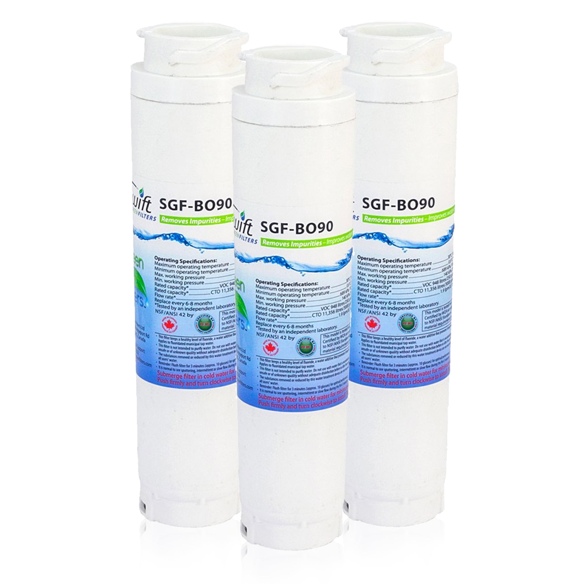 Swift Green Filters SGF-BO90 Replacement for Bosch 644845 Refrigerators Water Filters(Pack of 3)