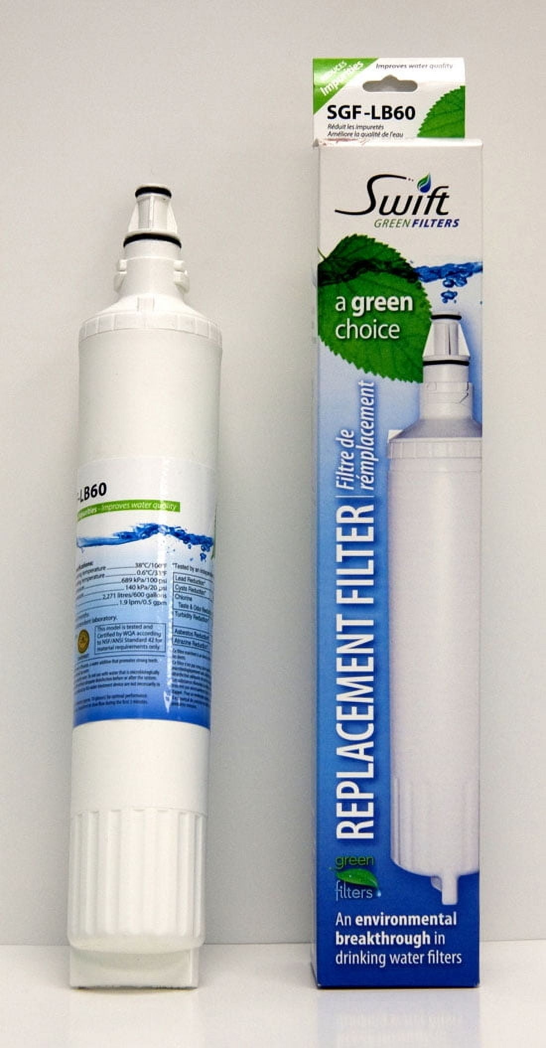 Swift Green Filters SGF-LB60 Replacement Water Filter for LG 5231JA2006B, LT 600P, 5231JA2006A, EFF-6004A, 46-9990 - 1 Pack