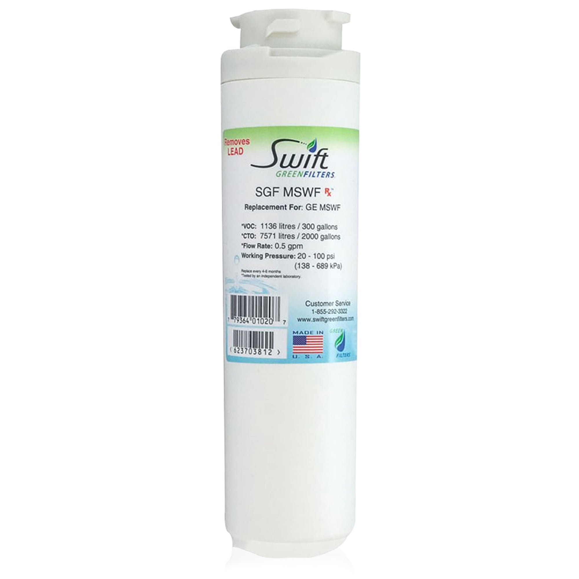 Swift Green Filters SGF-MSWF Rx Compatible Pharmaceuticals Refrigerator Water Filter for MSWF, 101820A , EFF-6022A, Made in USA