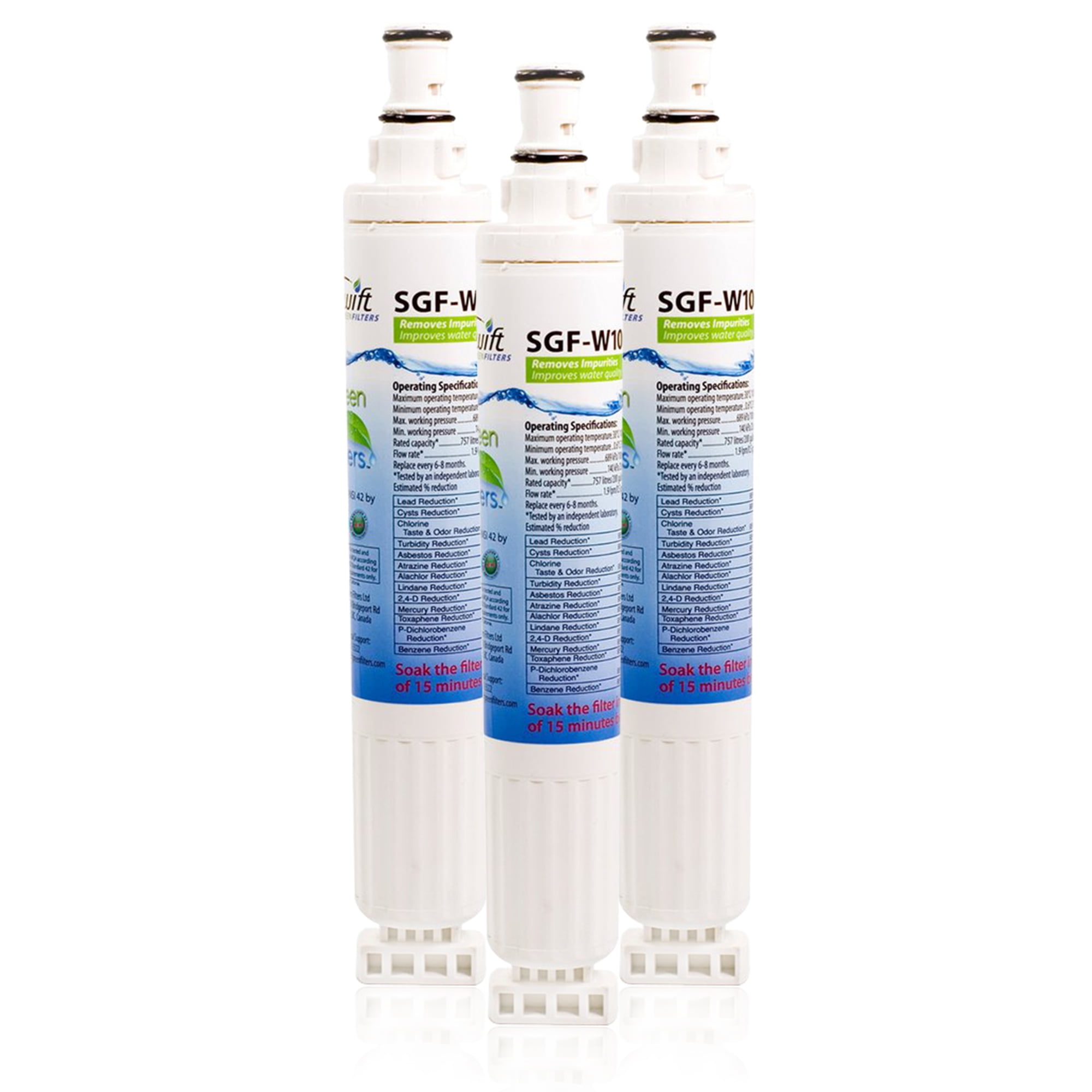 Swift Green Filters SGF-W10 Compatible Refrigerator Water Filter for 4396701,EDR6D1,FILTER 6(3 Pack)