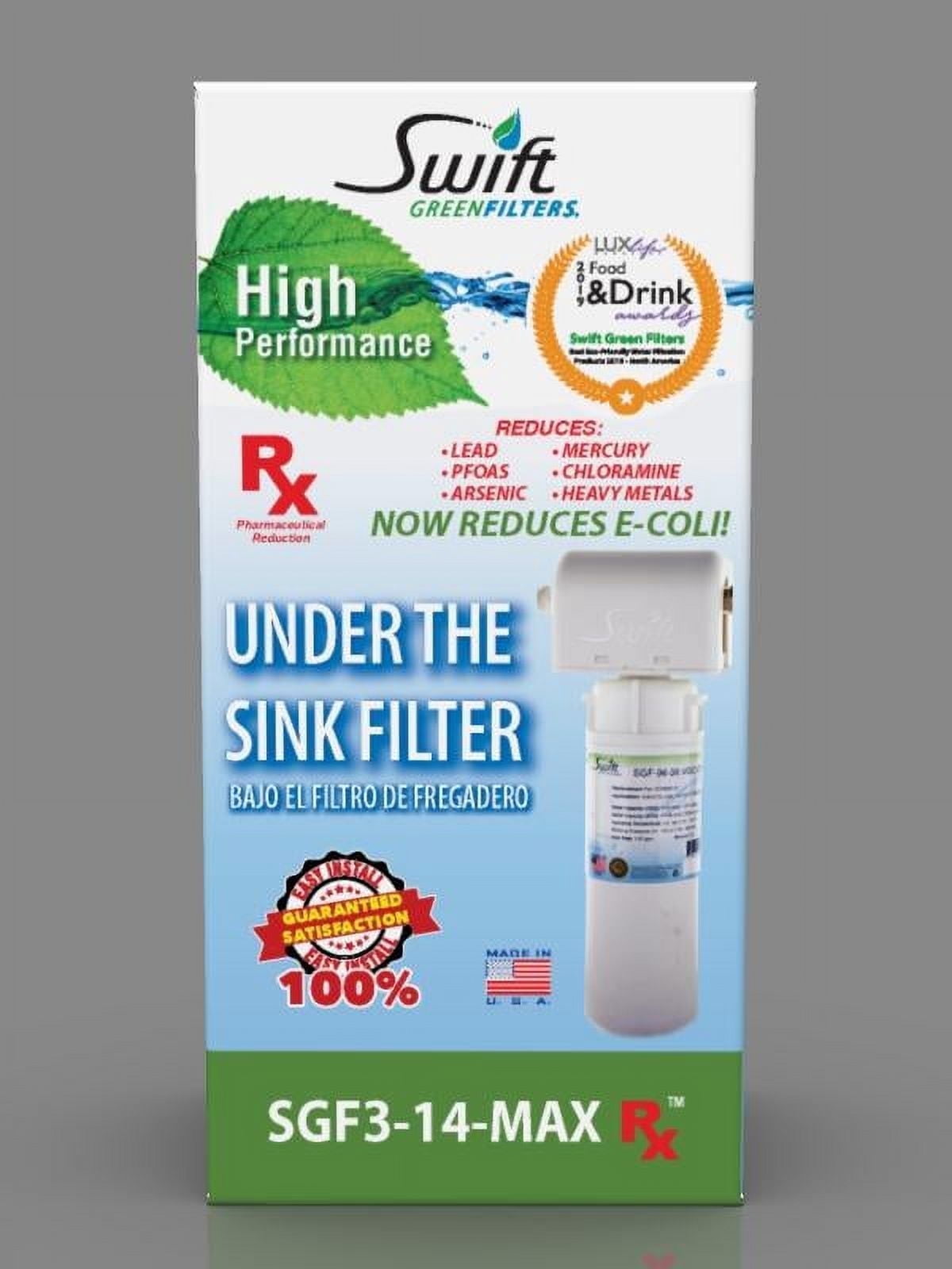 Swift Green Filters SGF3-14-MAX-Rx– Multi-Stage Under Sink Water Filter System | High Capacity, Eco-Friendly, Direct Connect | Made in USA