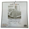thumbnail image 1 of Swift Home 3 Piece Pintuck Comforter Set, Silver, King, 1 of 2