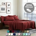thumbnail image 1 of Swift Home 6-Piece Soft Lightweight Burgundy Microfiber Sheet Set with Extra Pillowcases, Queen, 1 of 5