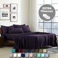 thumbnail image 1 of Swift Home 6-Piece Soft Lightweight Eggplant Microfiber Sheet Set with Extra Pillowcases, California King, 1 of 5