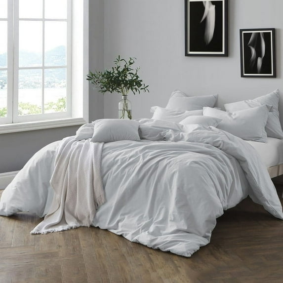 Swift Home All Natural Luxurious Prewashed Cotton Chambray Duvet Cover Set