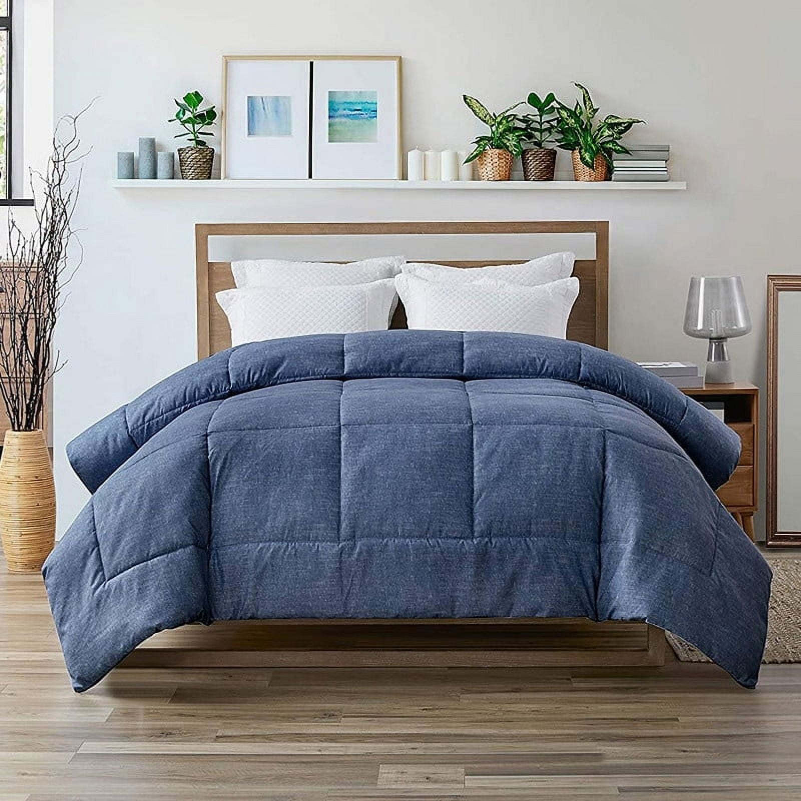 Queen Dark Indigo Down Alternative Microfiber Comforter Set