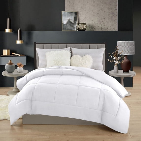 Swift Home All-Season Down Alternative Single Comforter & Duvet Insert 1-Piece Bedding White Queen