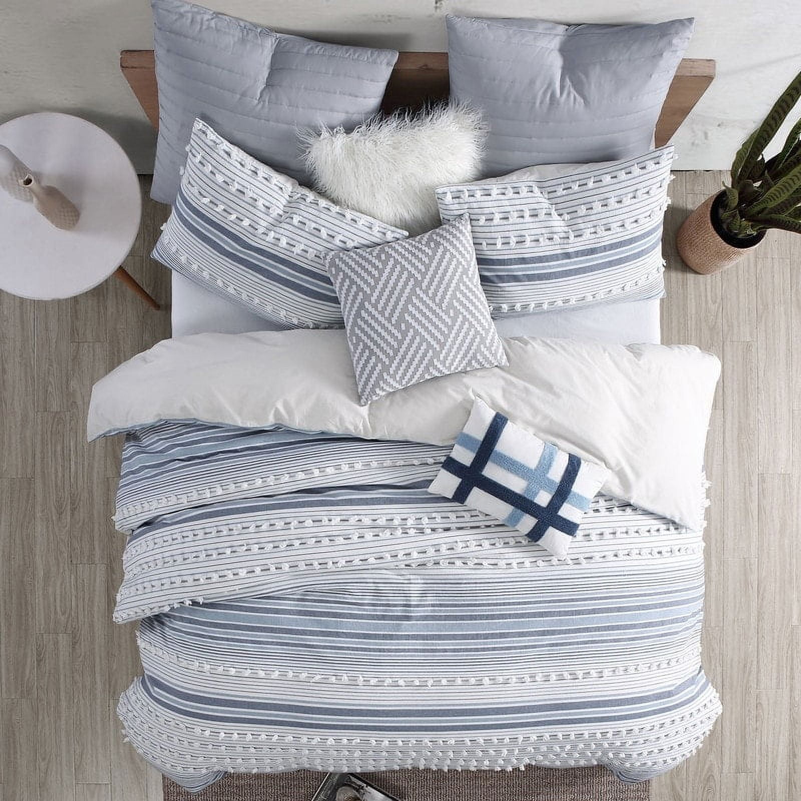 Navy Cotton Down Alternative Reversible King Comforter Set